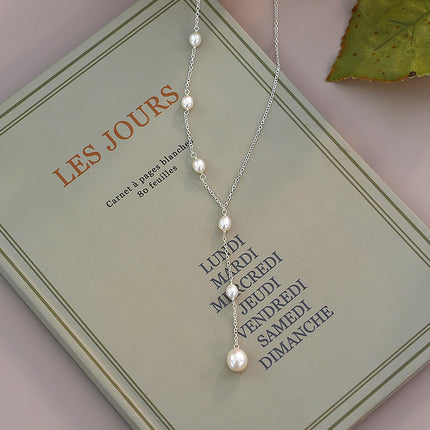 Freshwater Pearl Necklace 925 Silver Design Sense Senior Light Luxury