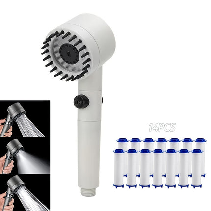 4-Speed High Pressure Shower Heads with Filter Cartridges Set, Water-Saving Shower Head