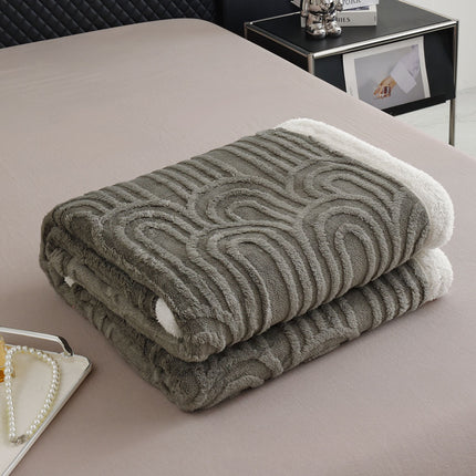 Green/Dark Grey/Coffee/Beige, Bed And Sofa Dual-Purpose Winter Blanket, Comfortable Soft