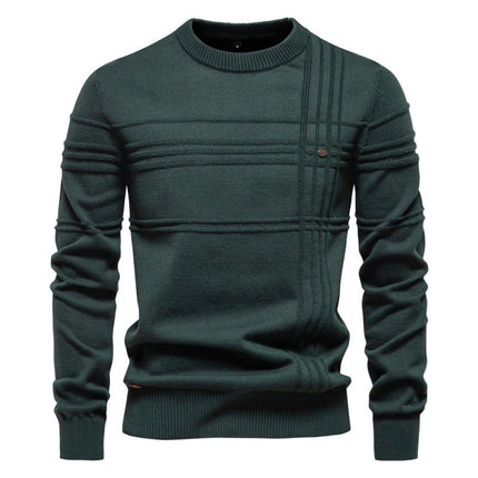 European Size Men's Round Neck Pullover