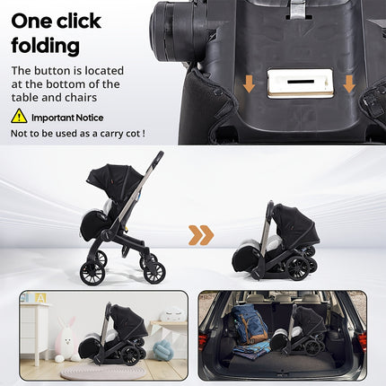 Baby Stroller, Featuring a Sturdy Metal Frame And Soft Fabric, Is Foldable And Can Be Used in Both