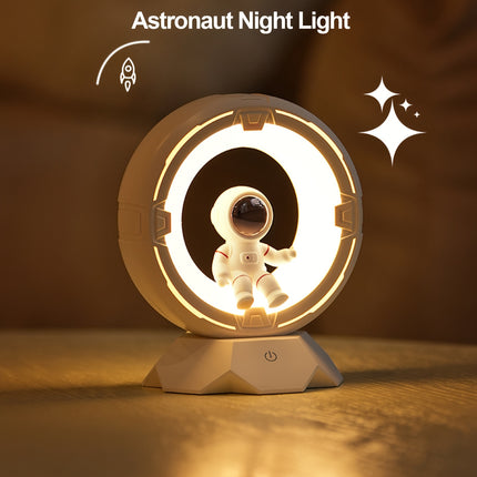 Modern Astronaut Night Light, Touch Control 3-Color LED Bedside Lamp, 4 Adjustable Brightness Levels,