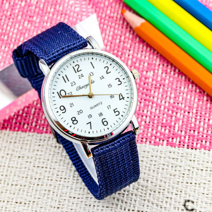 Fashion Korean Children's Clear Digital Breathable Canvas Strap Little Boy Watch
