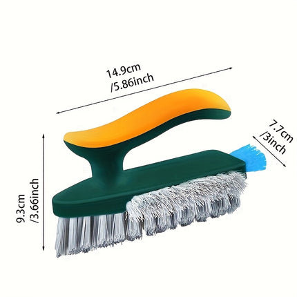 2-in-1 Gap & Floor Cleaning Brush - Durable Plastic, Portable Design with Attachments,