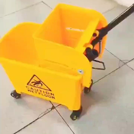 Mop Bucket with Wringer and Wheels, Removable Water-Separation Panel, No Electricity Needed