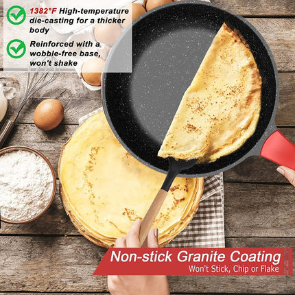 Pots And Pans Set, 11 PCS Nonstick Kitchen Cookware Set With Steamer,