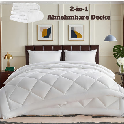 All-Season Heavyweight Bedspread - Detachable Thick Quilt with Soft Polyester Fill