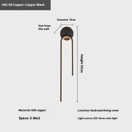 Modern Simple And Light Luxury Copper Wall Lamp Lamp In The Living Room