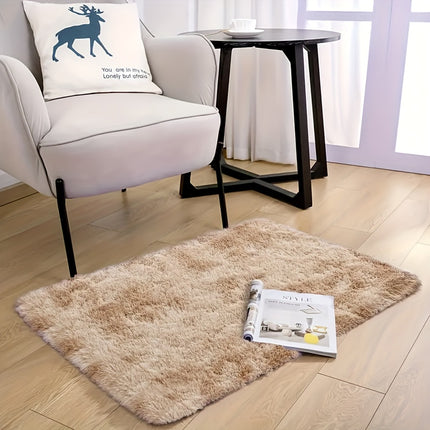 1 Soft Fluffy Plush Mat, Non-Slip Washable Geometric Pattern Mat for Living Room, Bedroom,