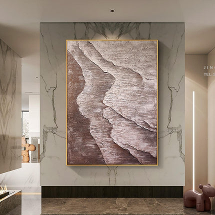 Large Abstract Handmade Oil Painting Textured Waves Modern Wall Art On Canvas Minimalist Wall Home Decoration
