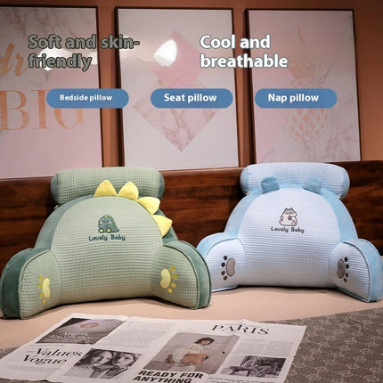 New Waffle Ice Silk Lumbar Support Pillow Cool Feeling Bed Head Back