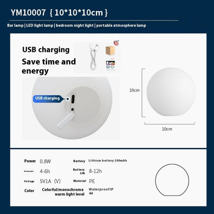 Popular 6cm Glowing Night Lights USB Charging