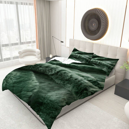 3pcs Luxury Elegant Modern Bedding Set - Soft Fluffy Duvet Cover & 2 Pillowcases