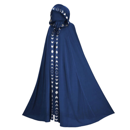 Hooded Cloak Medieval Renaissance 5 Color Printed Cloak Halloween Cosplay Costume
