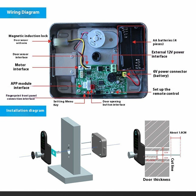 Old-fashioned Iron Door Outer Installation Fingerprint Lock