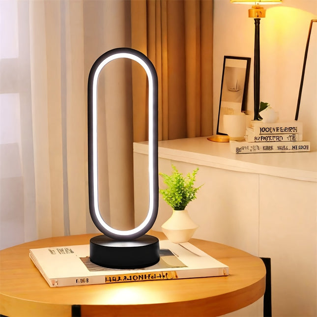 New Runway Circular LED Table Lamp, a Touch of Luxury for Bedroom Ambiance, USB Dimmable Bedside Light