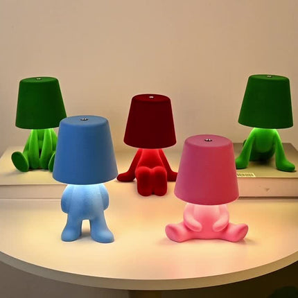 Colorful Cartoon Plush Doll Desk Lamp | Adjustable Three Light Colors, Touch Switch