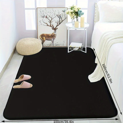 25D Density Sponge, 1pc Plain Flannel Super Absorbent Bath Mat, Non-Slip Floor Mat, Ultra Soft