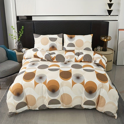 3pcs Rhombus Pattern Duvet Cover Set, Ultra Soft Breathable Bedding with Print and Dyeing Process
