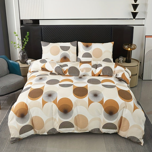 3pcs Rhombus Pattern Duvet Cover Set, Ultra Soft Breathable Bedding with Print and Dyeing Process