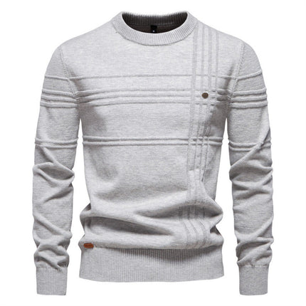European Size Men's Round Neck Pullover