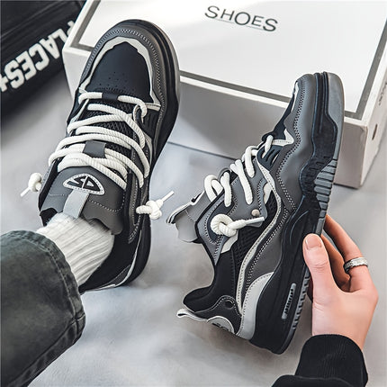 Men's Trendy Skate Shoes - Comfy Non Slip - Casual Lace Up Street Style - Sneakers