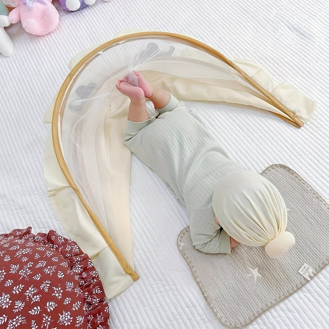 1pc Vintage Style Animal Theme Polyester Woven Mosquito Net Canopy for Crib, Hand Washable, Encrypted Mesh, Light-Blocking Design for Secure Sleep, Ideal for Halloween & Christmas Gifts