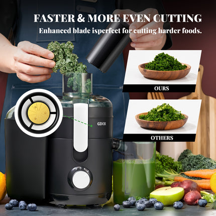 Centrifugal Juice Machine with Large 65mm Feed Chute For Fruit and Vegetable, 3-Speed Modes