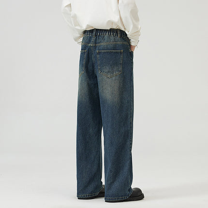 Men And Women Washed-out Vintage Wide-leg Pants