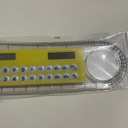 Wholesale Mini Color Multifunctional Student 10cm Ruler Solar Calculator