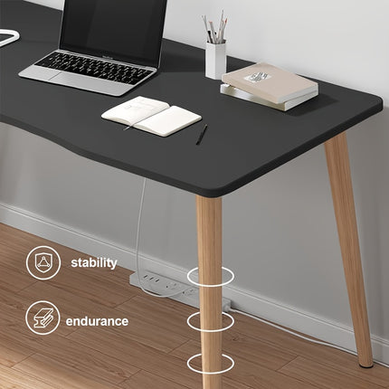 Compact Modern Minimalist Small Home Office Desk & Study Table - Metal Frame
