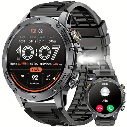 Sports Men'S Smart Watch 1000mAh Extra Large Battery, With 50+ Ultra Long Standby Time, 1.7-inch Wireless Call WaterprooF