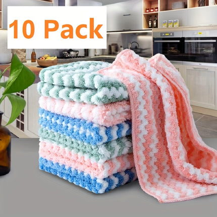 10 Pack Microfiber Cleaning Cloths & Reusable Kitchen Towels