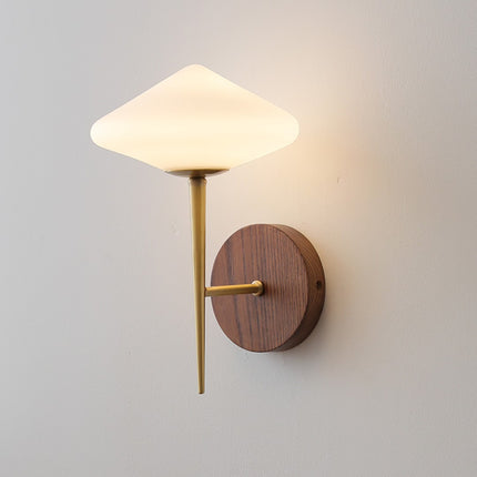 Living Room Bedroom Bedside Hallway Lamp Black Walnut Brass Wall Lamp