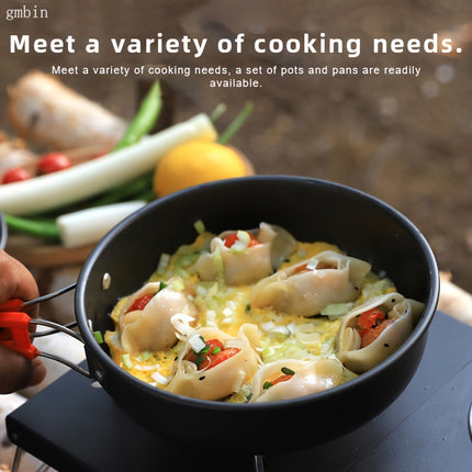 Aluminum Cookware Set, Non-Stick Food-Grade Pots and Kettle, Portable Outdoor Cookware,