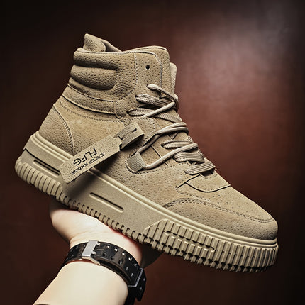 Winter Men's Retro Casual Synthetic Faux  Breathable, Durable Rubber Sole, Lace-Up Ankle Boots for Hiking,