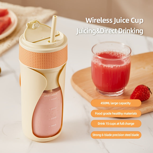 Portable SUB Charging Model with Built-in 1500mAh Multifunctional Juicing Cup, Wireless Fruit Electric Juicer, Fried Juice & Ice Crusher