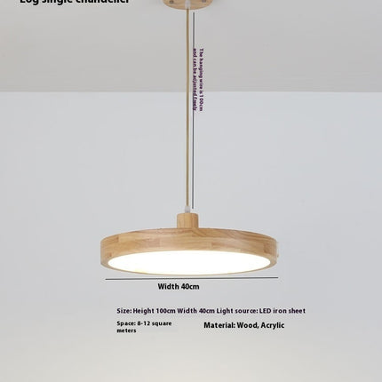 Log Single-head Droplight Japanese Style Round