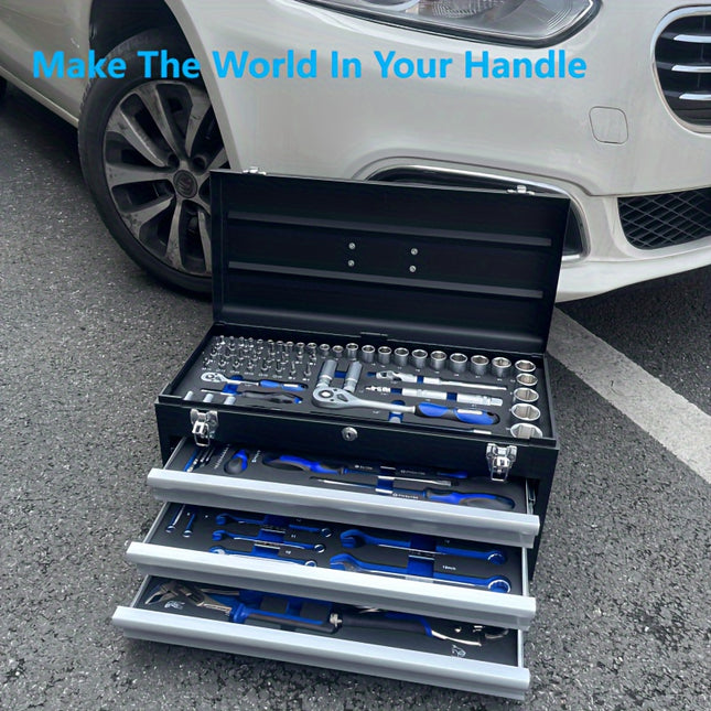 108pcs Tool Set with Drawer Box, Portable Storage Case for Auto Repair Kit and Hardware Tools