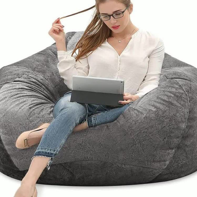 Lazy Sofa Bean Bag Cloth Cover Tatami Short Velvet No Filler Home Toy Storage