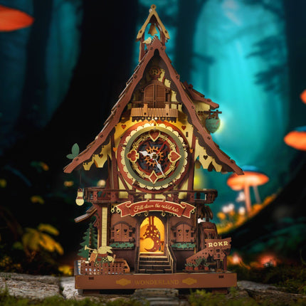 Cuckoo Clock Handmade DIY Wooden Assembly Model Building Block Toy
