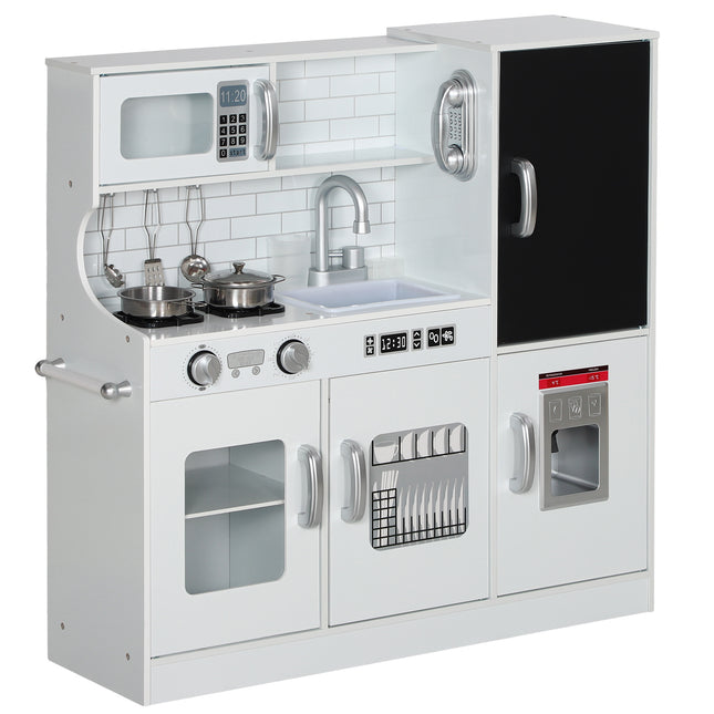 Kids Kitchen Playset Pretend Play Toy Kitchen with Play Phone,