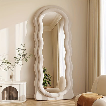 Full-Length Mirror with Soft Flannel Cover, Dual Wall or Floor Standing Design,