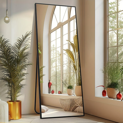 Floor Mirror, 64" x 21" Full Length Mirror with Stand, Hanging Mirror Wall Mounted Mirror with Aluminum