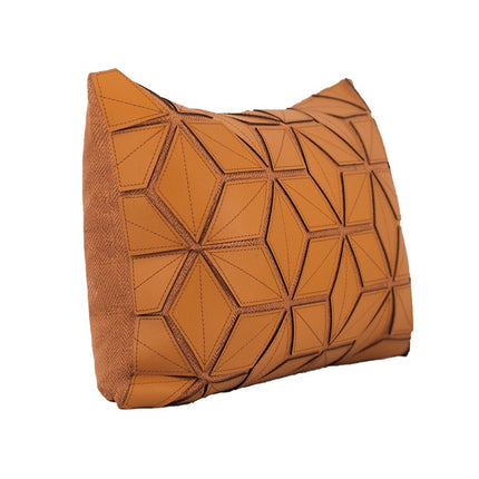 Geometric Petal Leather Waist Pillow