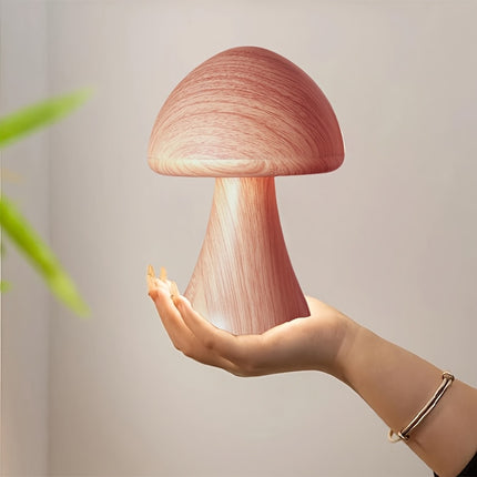 Dimmable Mushroom Table Lamp with Touch Control, Smart Three-Color Mushroom Light
