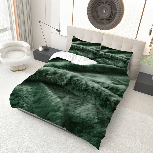 3pcs Luxury Elegant Modern Bedding Set - Soft Fluffy Duvet Cover & 2 Pillowcases
