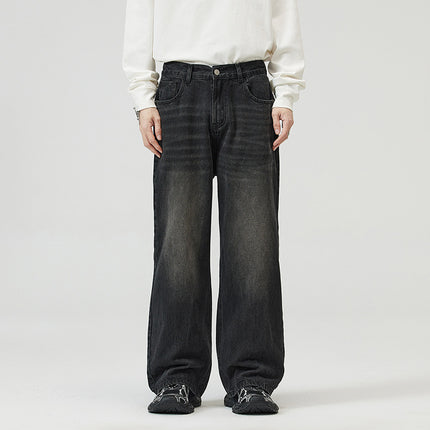 Men And Women Washed-out Vintage Wide-leg Pants