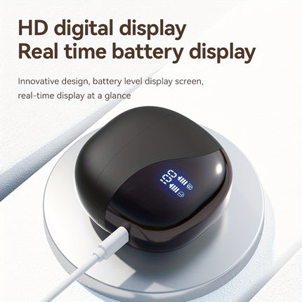 Wireless Air Cond Open Ear Headphones - Sweat-Resistant Sports Earbuds with LED Power Display,
