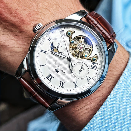 Tourbillon Luxury Automatic Mechanical Watch for Men - Fashionable and Versatile Casual Style